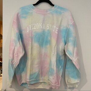 Arizona State ASU College Football Tie-Dye Crewneck Sweater Size Small